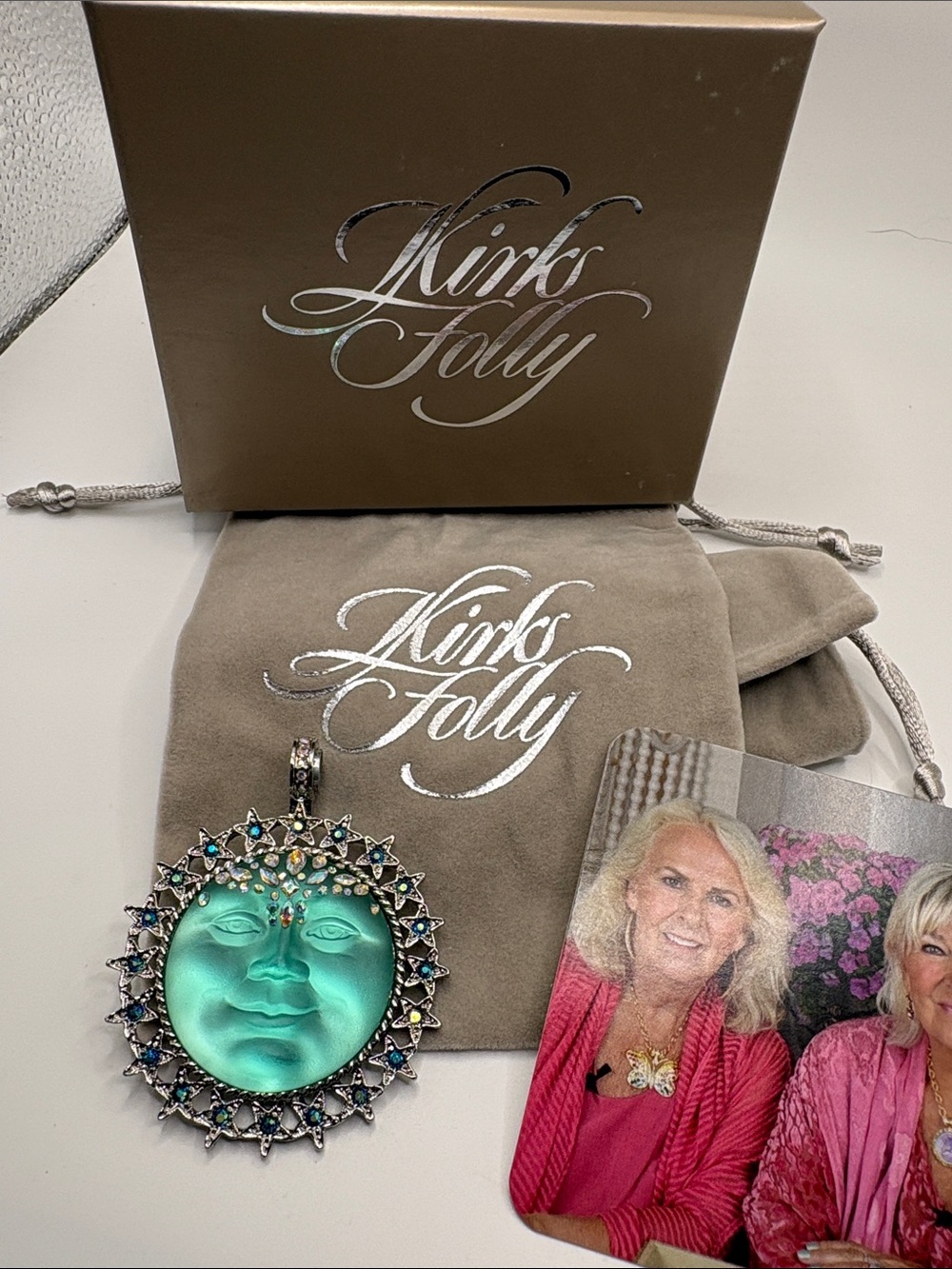 Kirks Folly Turquoise Sun Face Pendant Necklace